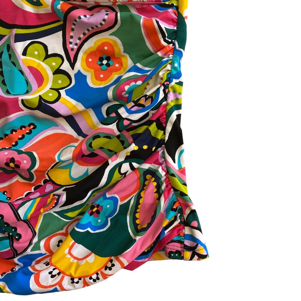 Bleu Rod Beattie Retro Paisley & Floral Tummy Control Strapless Tankini Top-6 - Picture 4 of 14
